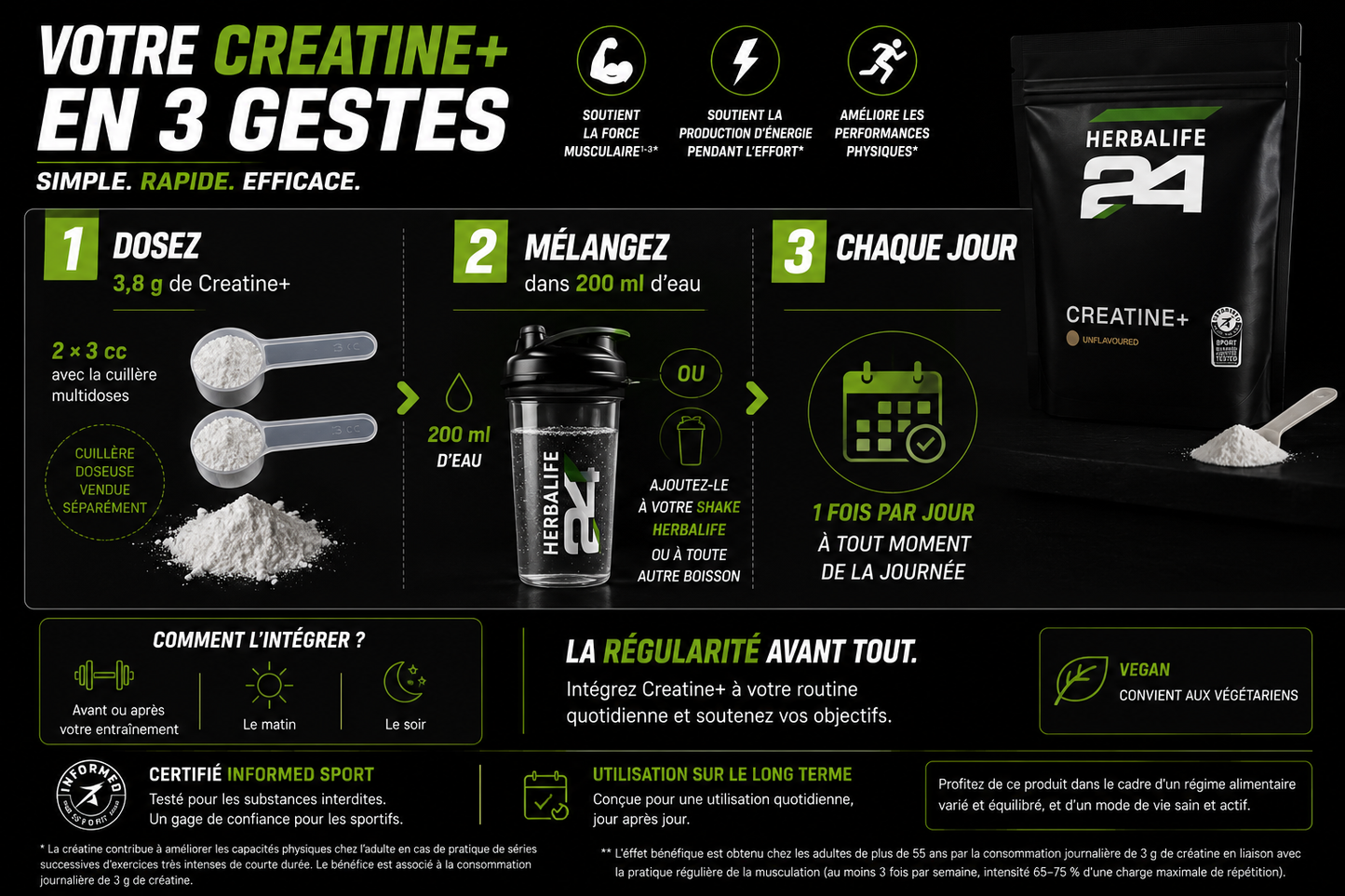 Créatine+ Herbalife24 Saveur Neutre 228 g
