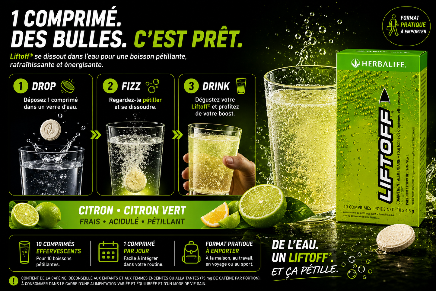 Liftoff® Citron-Citron vert 10 sachets de 4,5 g