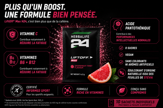LiftOff® Max H24 Pamplemousse 10 sachets de 4.2g