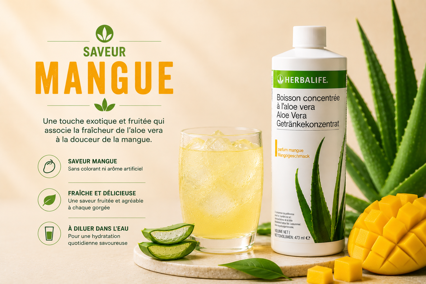 Boisson Concentrée à l’Aloe Vera 473 ml