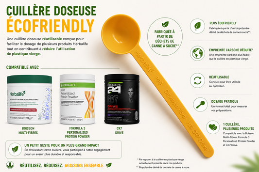 Cuillère doseuse écofriendly pour Boisson Multi-Fibres / Formula 3 Personalized Protein Powder / CR7 Drive