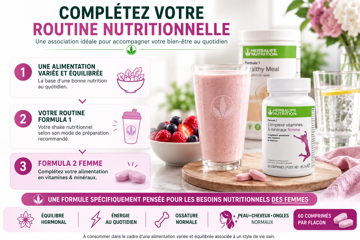 Formula 2 Complexe vitamines et minéraux femme 60 comprimés – 85.3 g