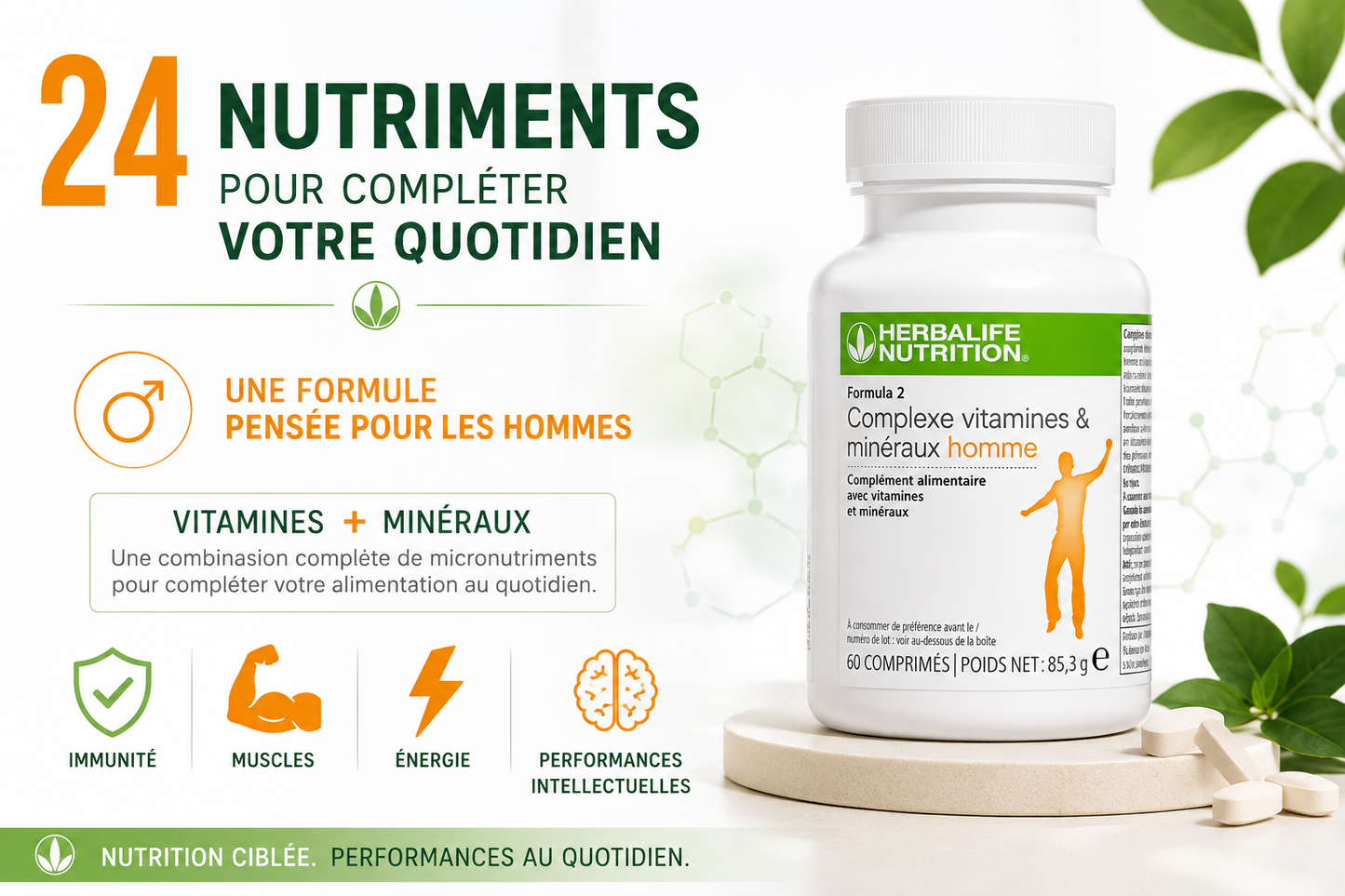 Formula 2 Complexe vitamines et minéraux homme 60 comprimés – 85.3 g