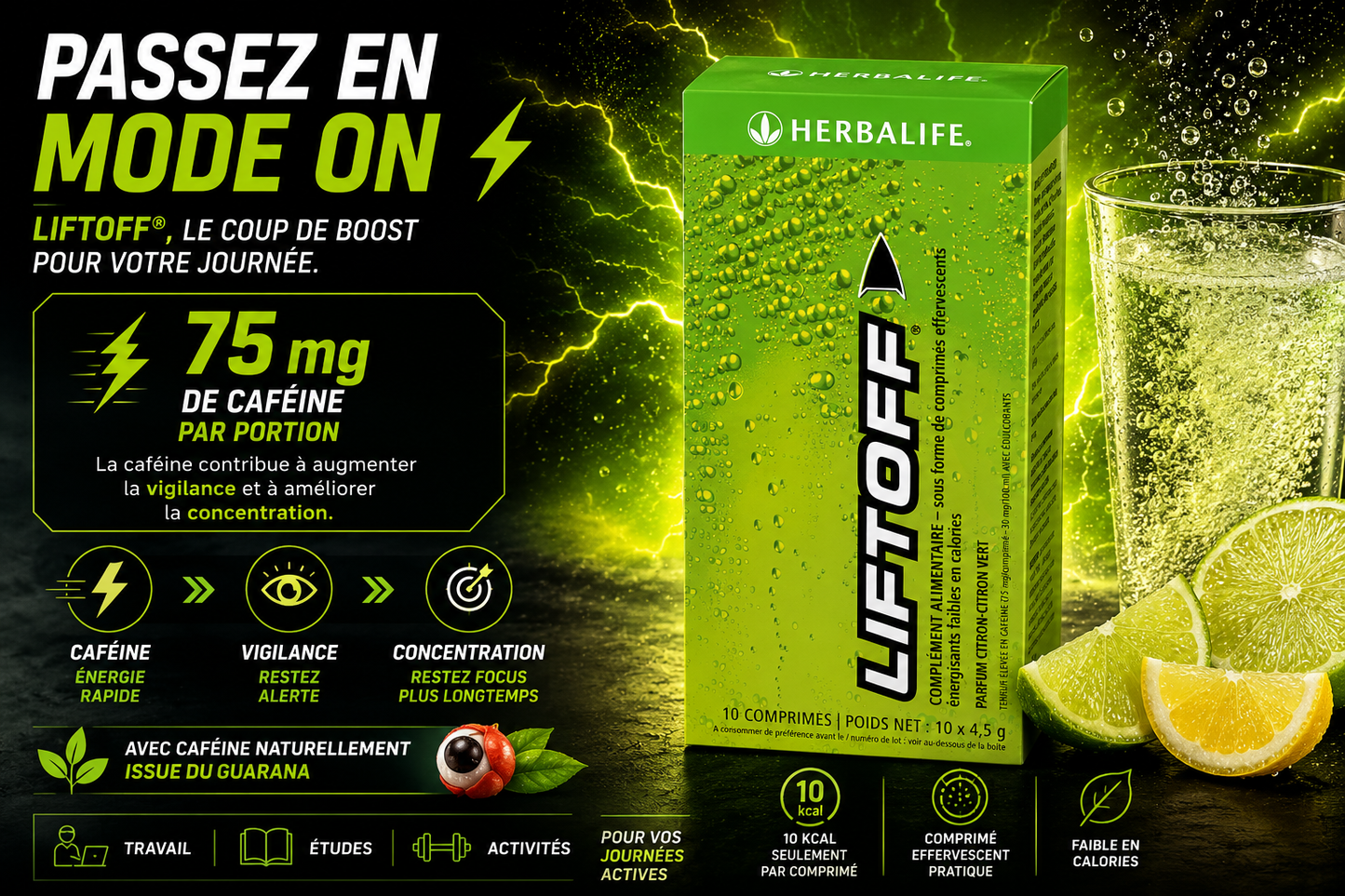 Liftoff® Citron-Citron vert 10 sachets de 4,5 g