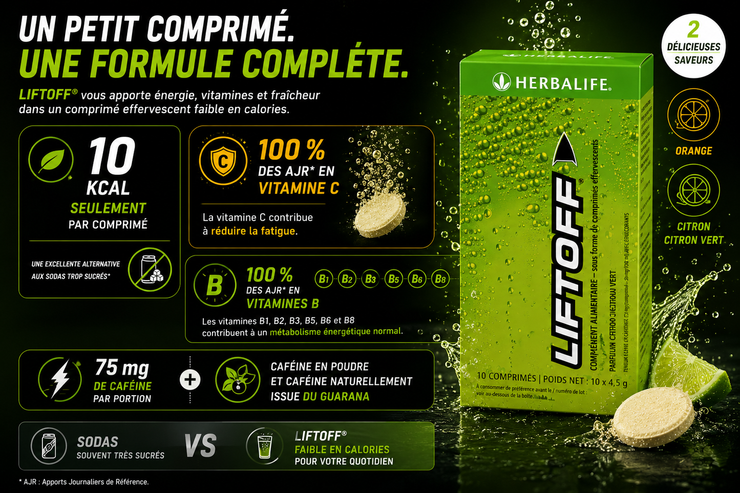 Liftoff® Citron-Citron vert 10 sachets de 4,5 g