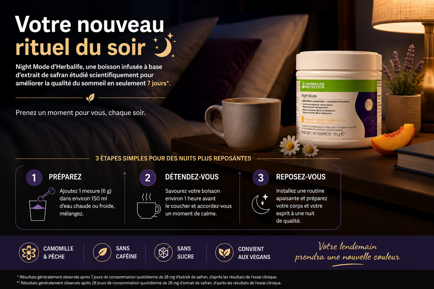 Night Mode saveur Camomille & Pêche 180 g