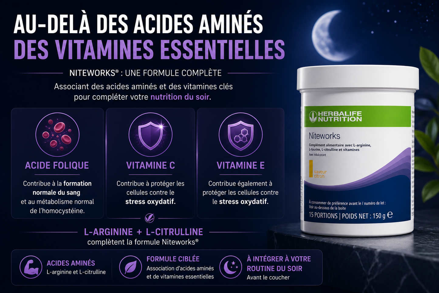 Niteworks® Citron 15 portions - 150 g