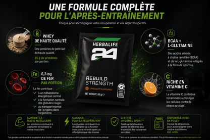 Rebuild Strength Herbalife24® sachets Saveur Chocolat 350 g (7 x 50 g)